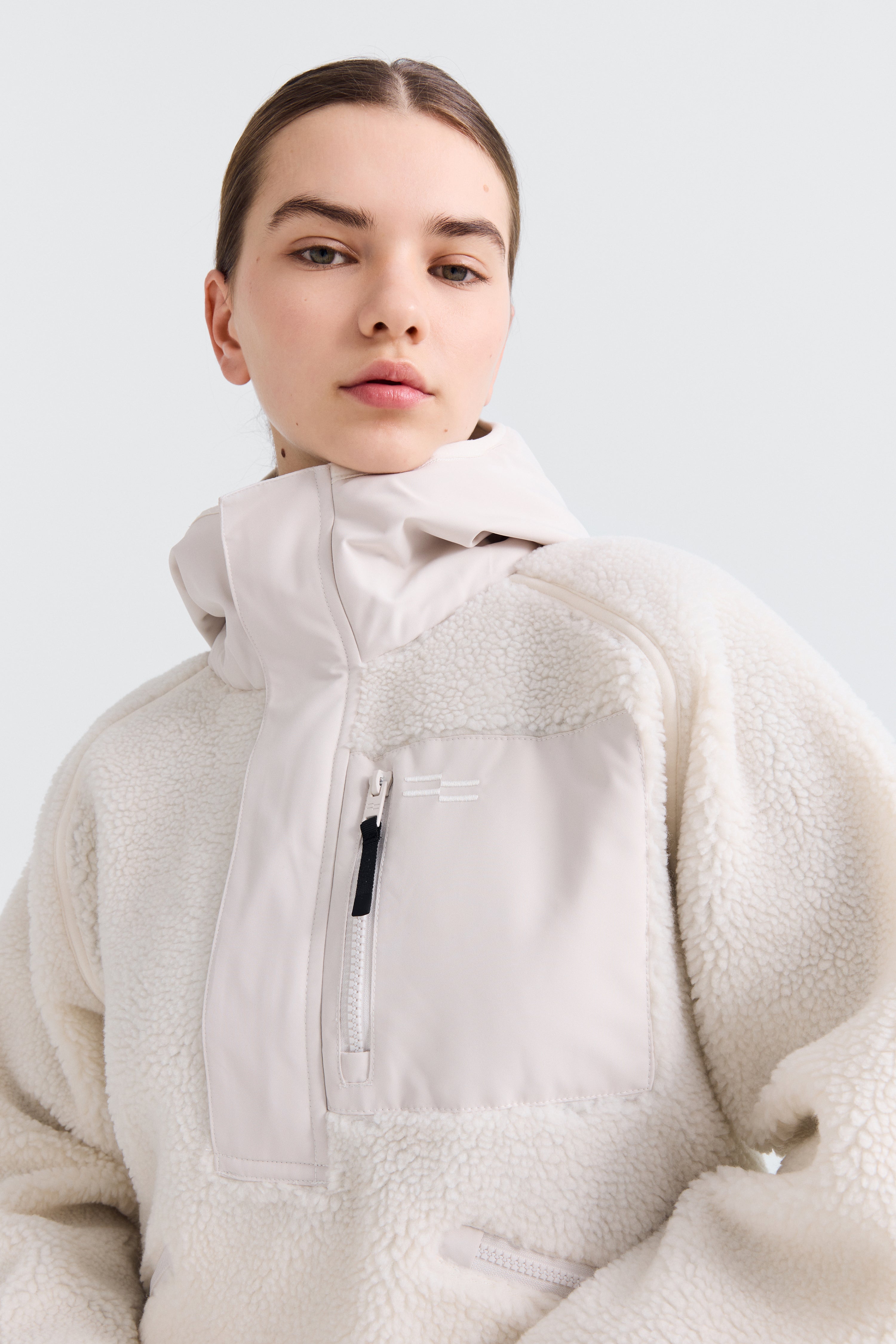 Anwi Fleece Jacket Women, White