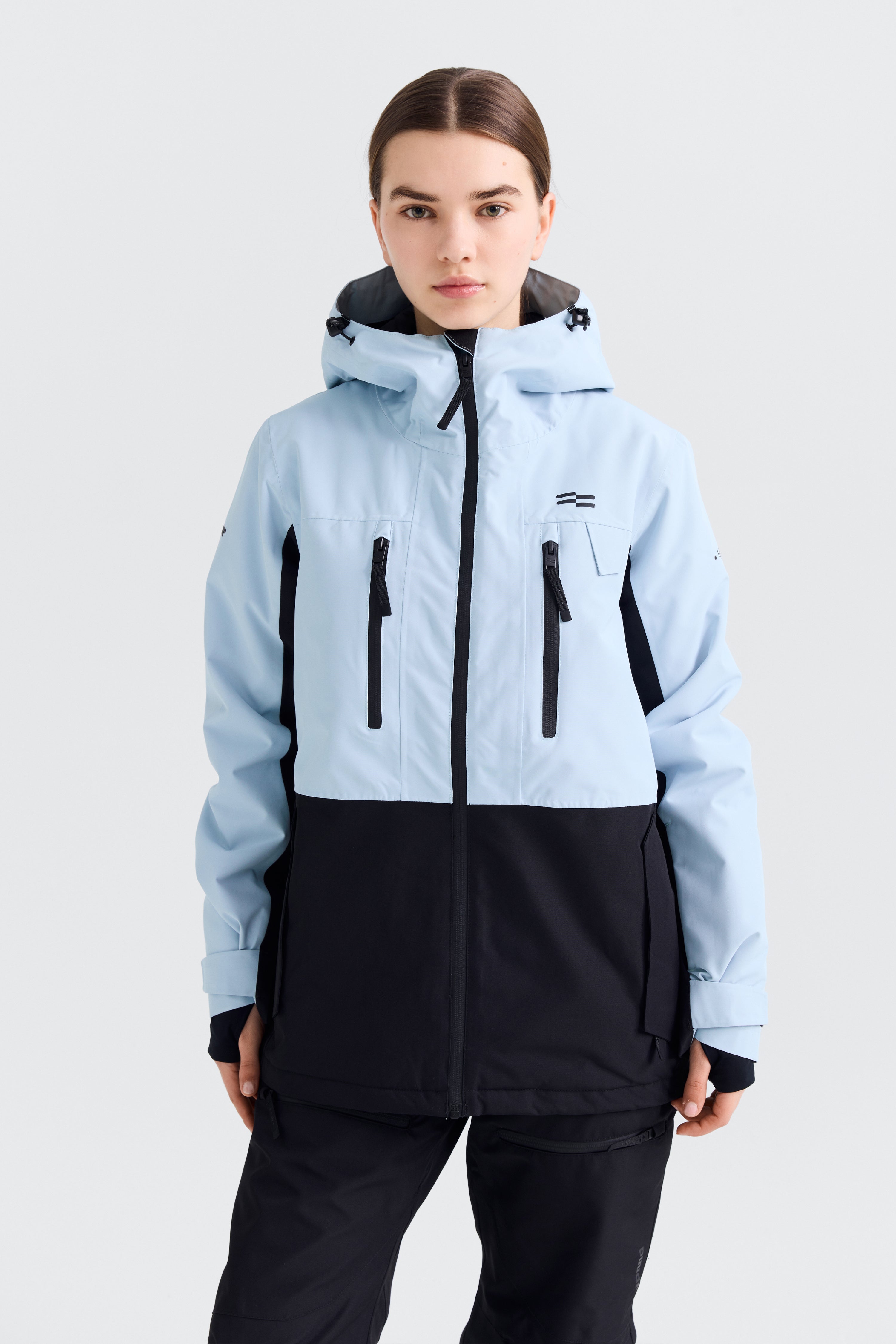 Jalo Ski Jacket Women, Light Blue + Black