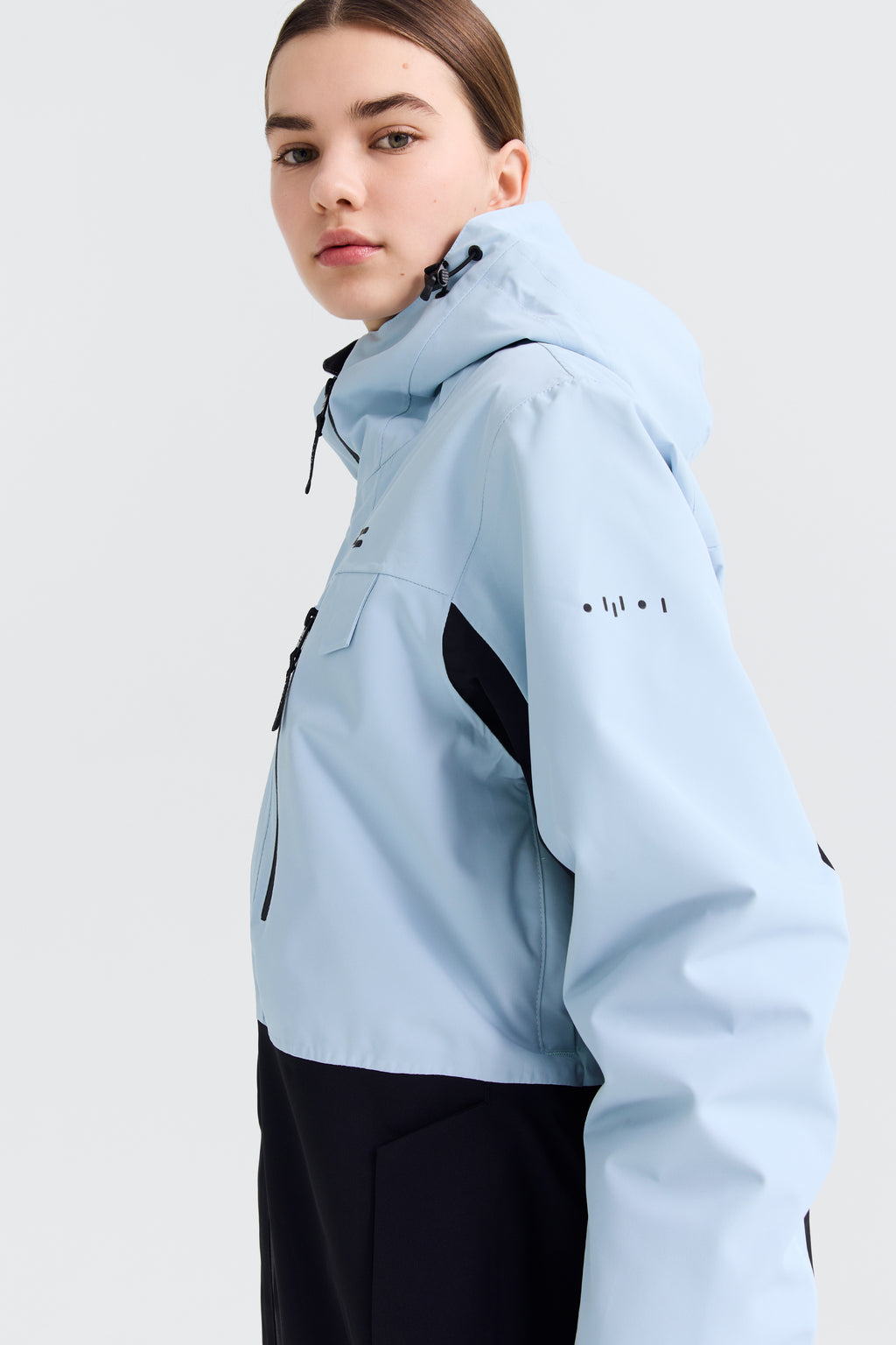 Jalo Ski Jacket Women, Light Blue + Black