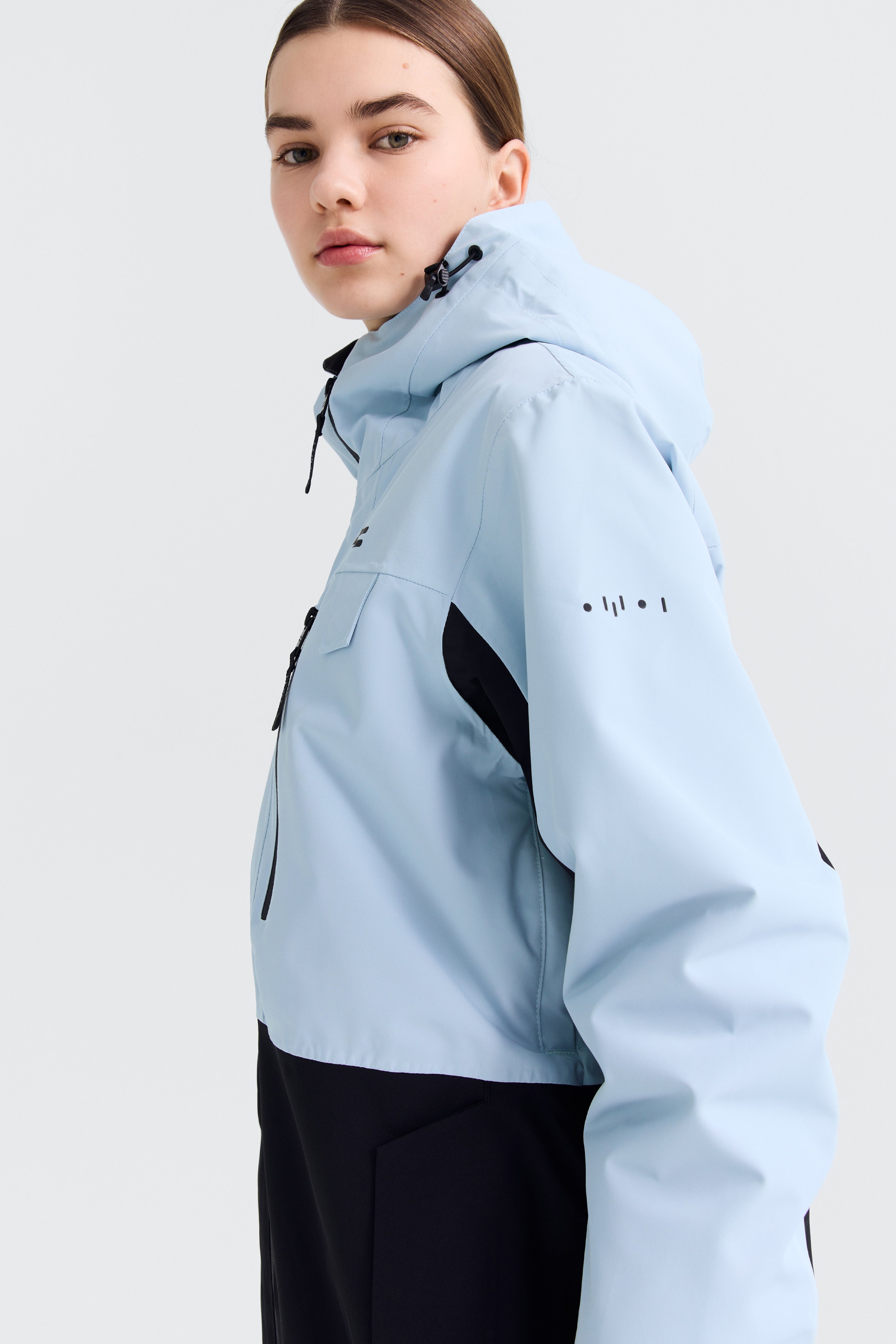 Jalo Ski Jacket Women, Light Blue + Black