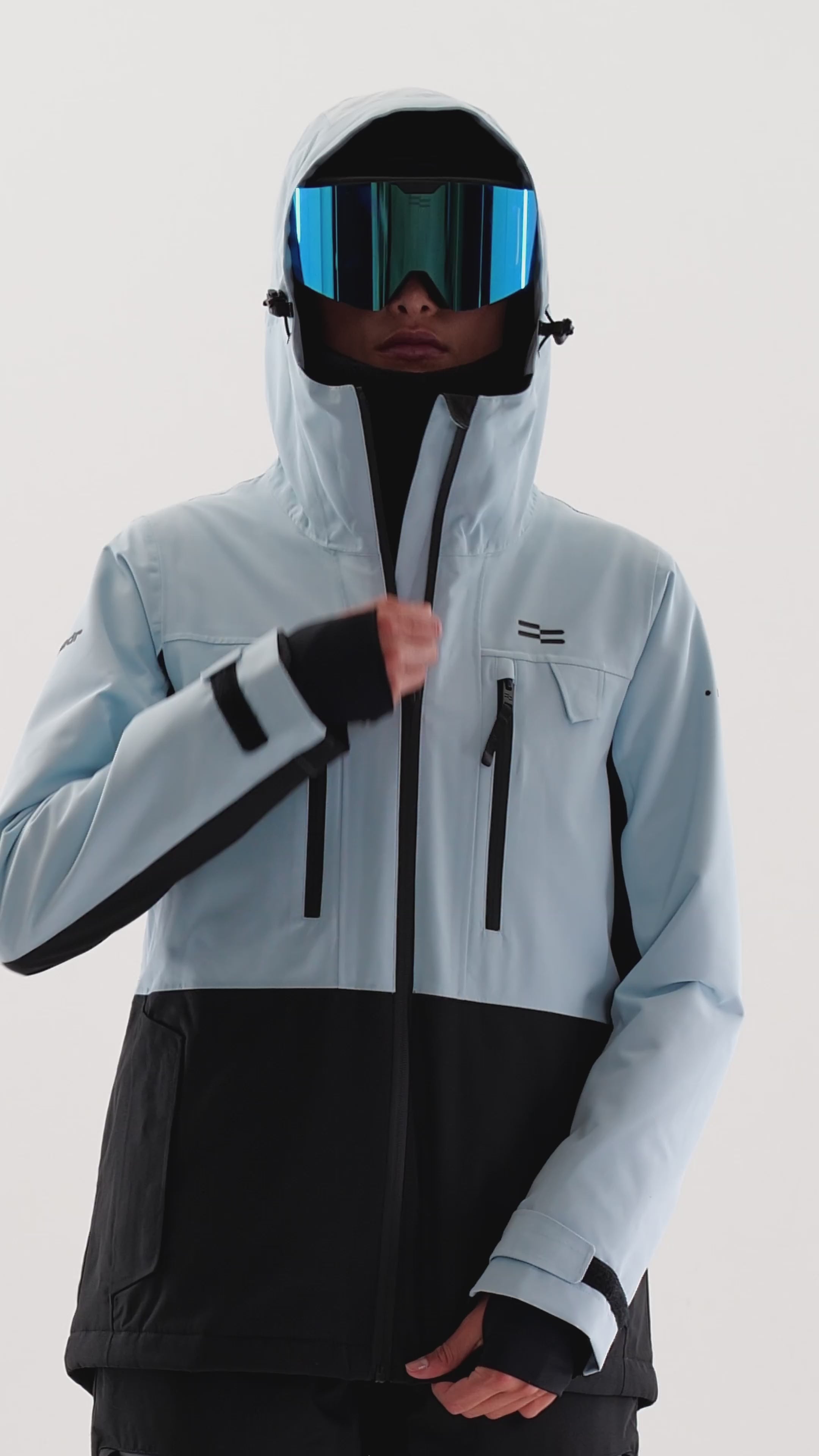 Jalo Skijakke Dame, Lyseblå + Svart