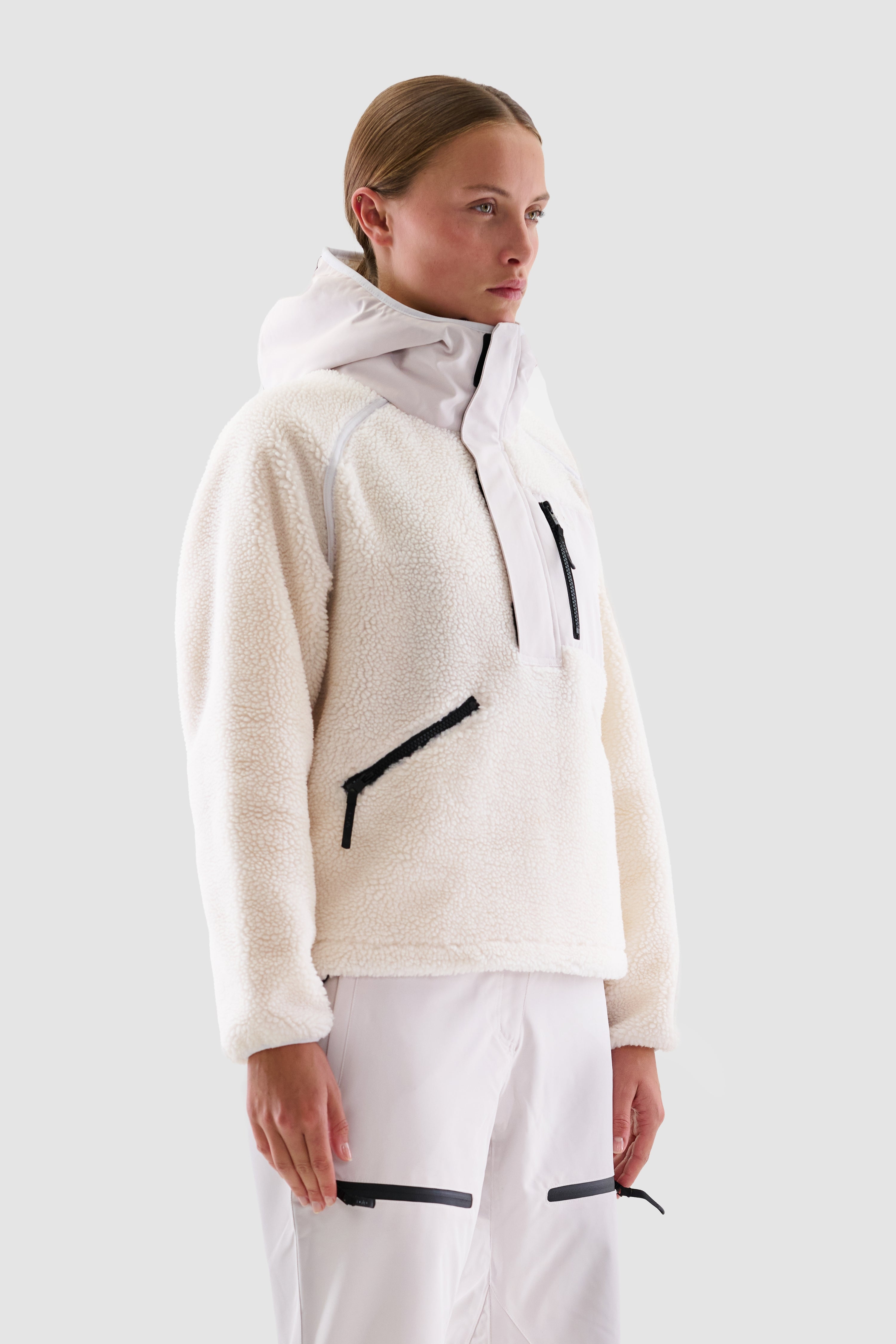 Anwi Fleece Jacket Women, White