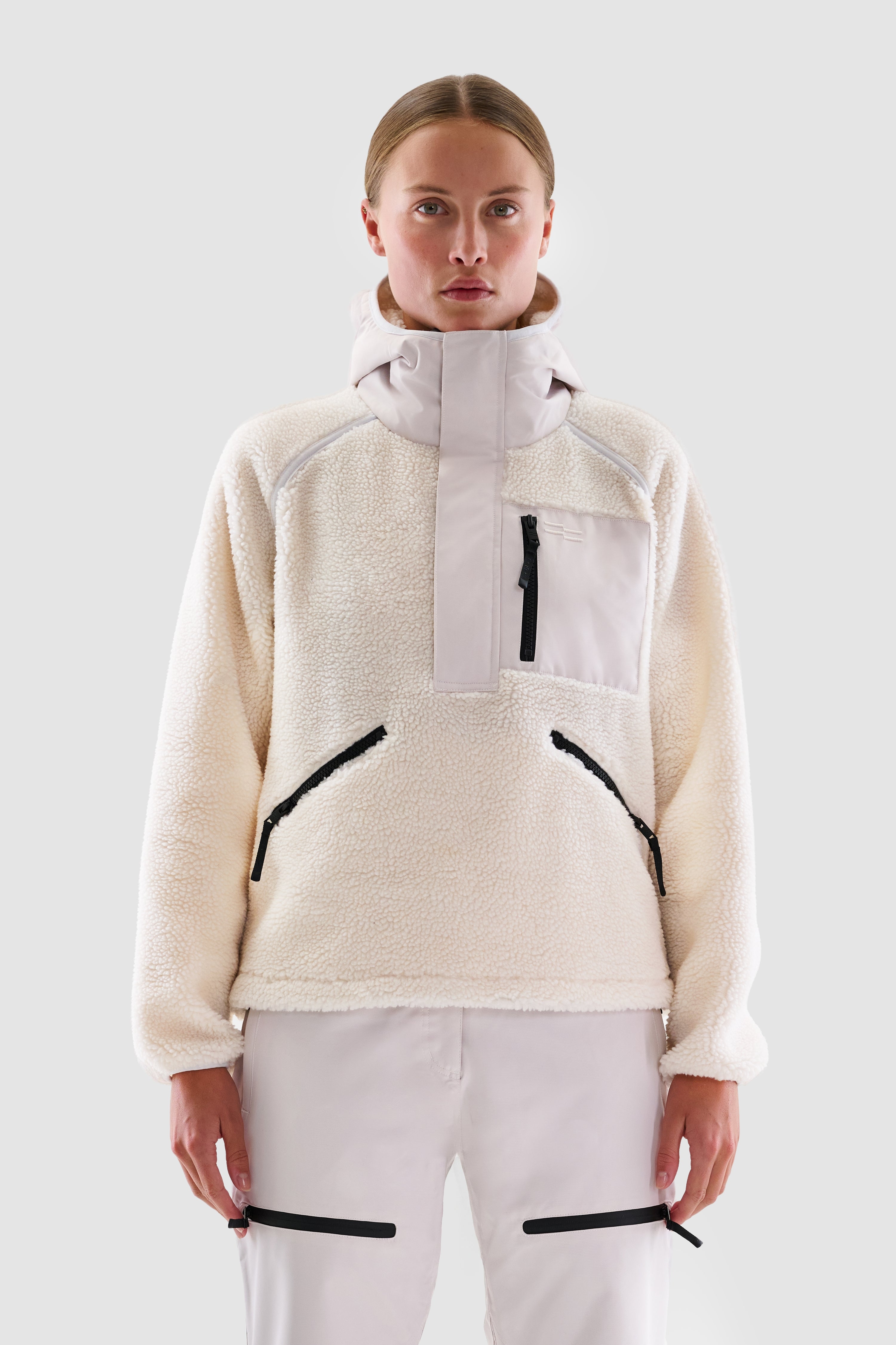 Anwi Fleece Jacket Women, White