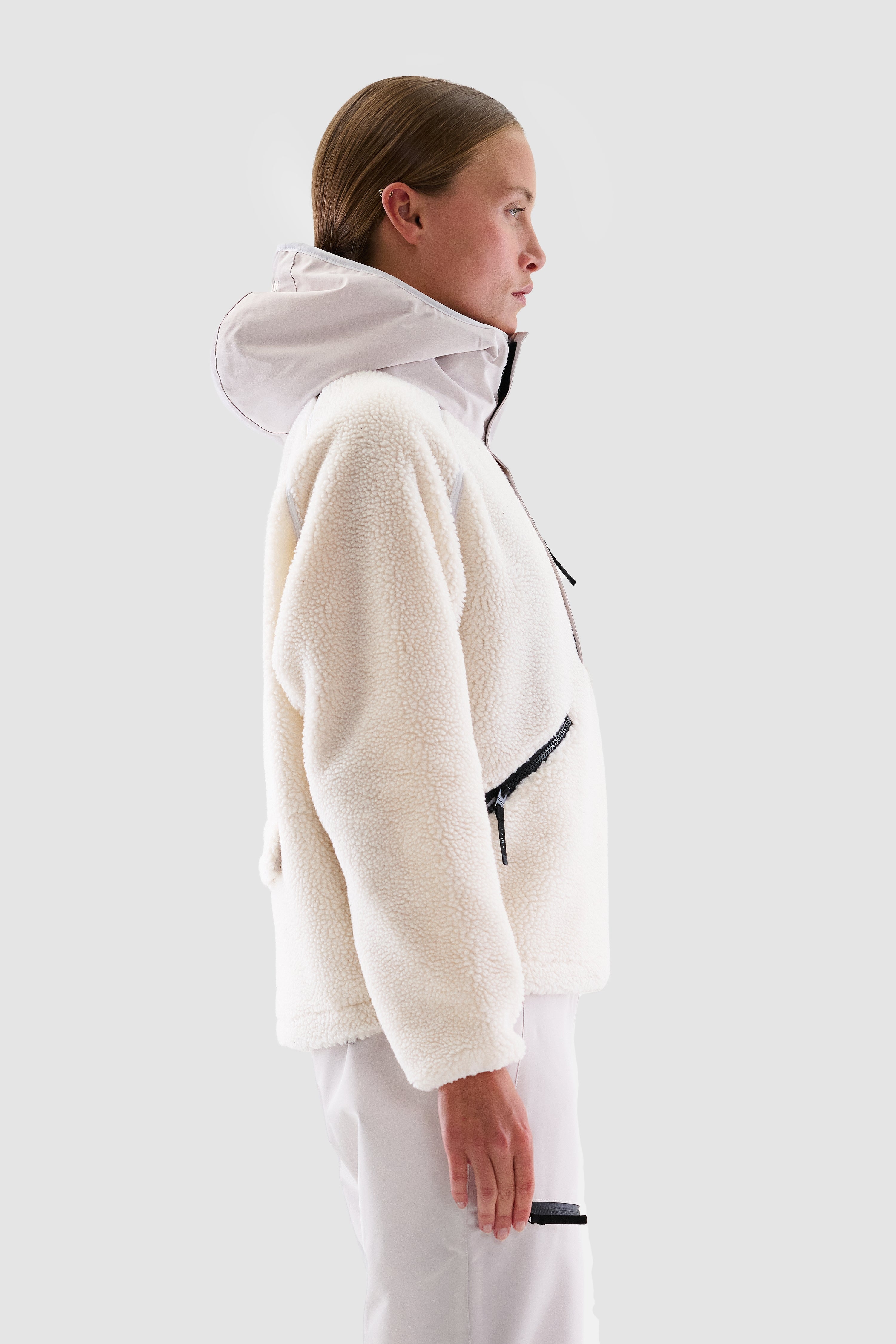 Anwi Fleece Jacket Women, White